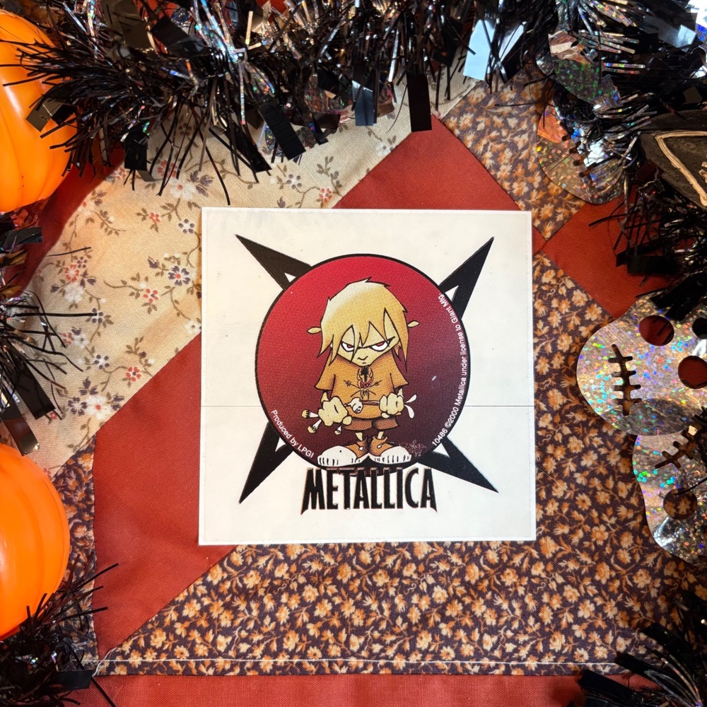 RARE Metallica Sticker 2000 Angry Kid Red White Vintage LPGI Giant Merch Y2K